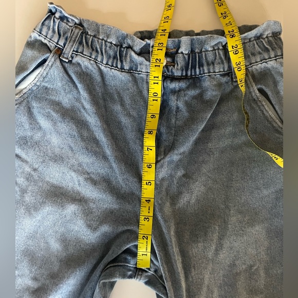 Forever 21 L High Rise Paper bag Straight Leg Mom Jeans - Picture 10 of 11